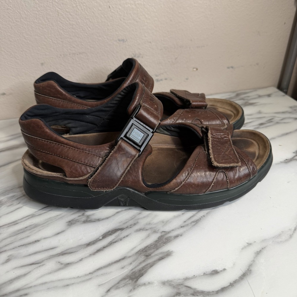 Mephisto Shark Fit Mens Sandals Size EU45/US11 Brown Leather Outdoors Flawed*